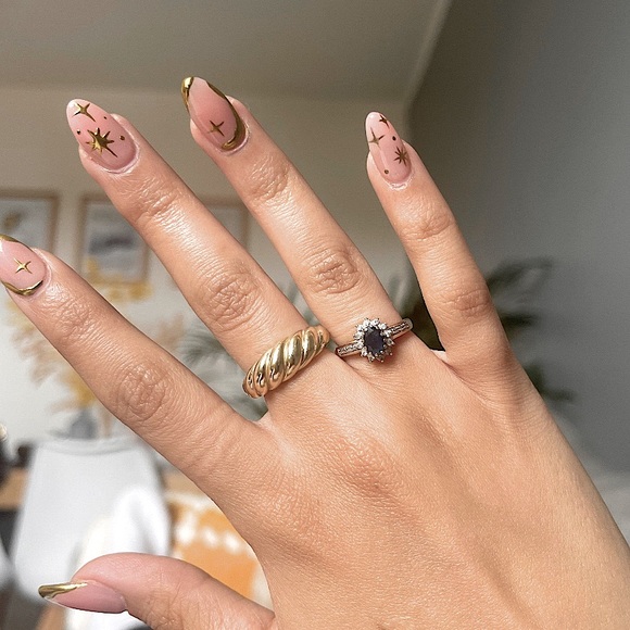 n e w | 14k gold croissant dome ring - Picture 4 of 5